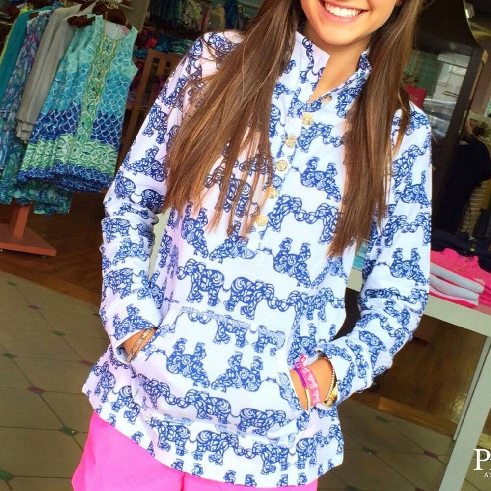 Lilly Pulitzer Elephant Print Pack Your Trunk Captain Popover